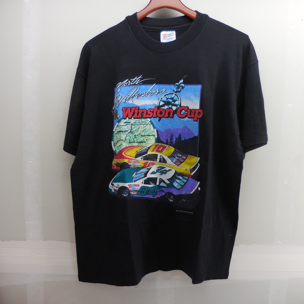 Vintage 1993 Winston Cup North Wilkesboro Racing T-Shirt Hanes XL Black USA Made